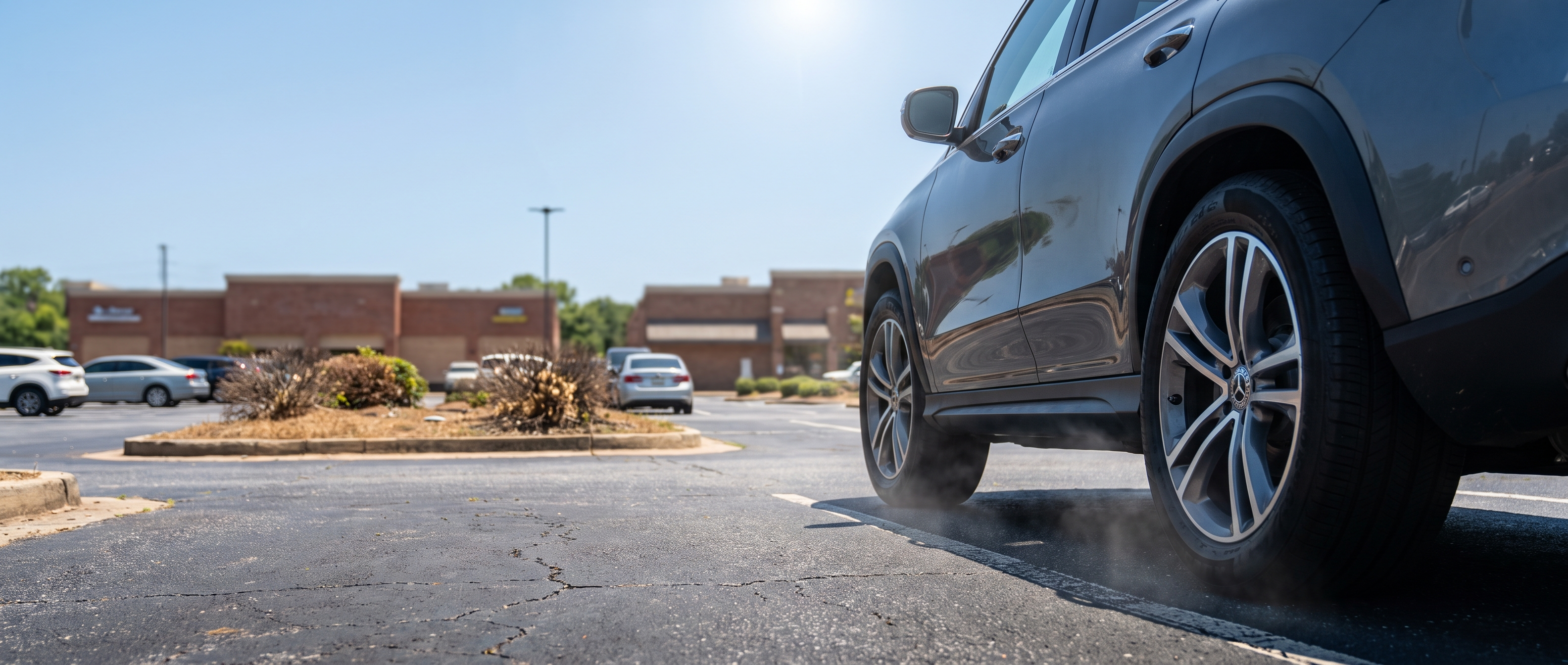 2026 Mercedes-Benz GLE on hot asphalt in Atlanta area July heat, tire pressure and summer driving