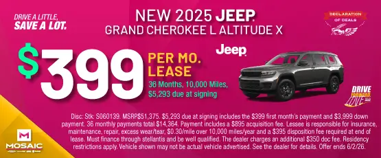 Special offer on 2025 Jeep Grand Cherokee L GRAND CHEROKEE L ALTITUDE X