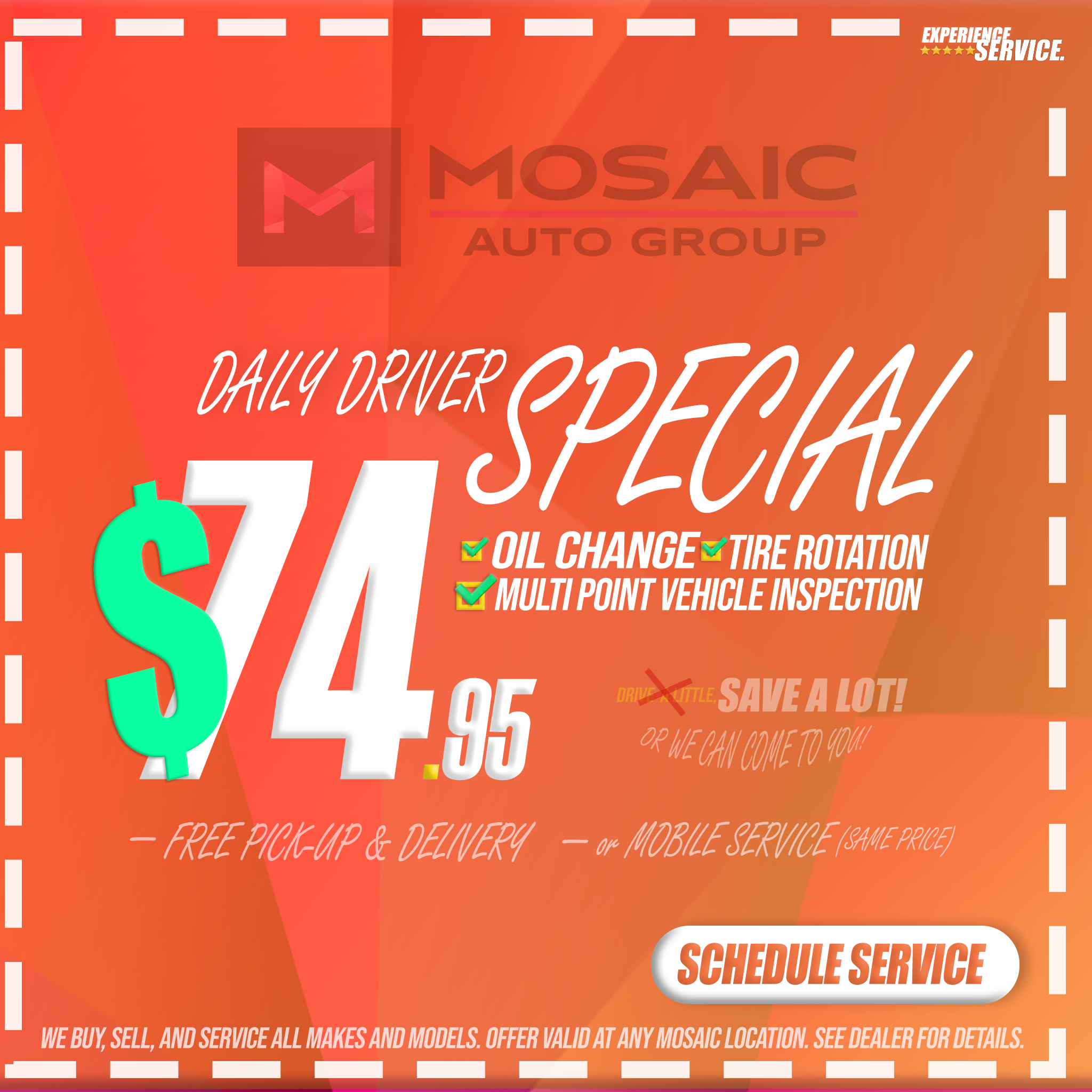 Coupon for Daily Driver Special 