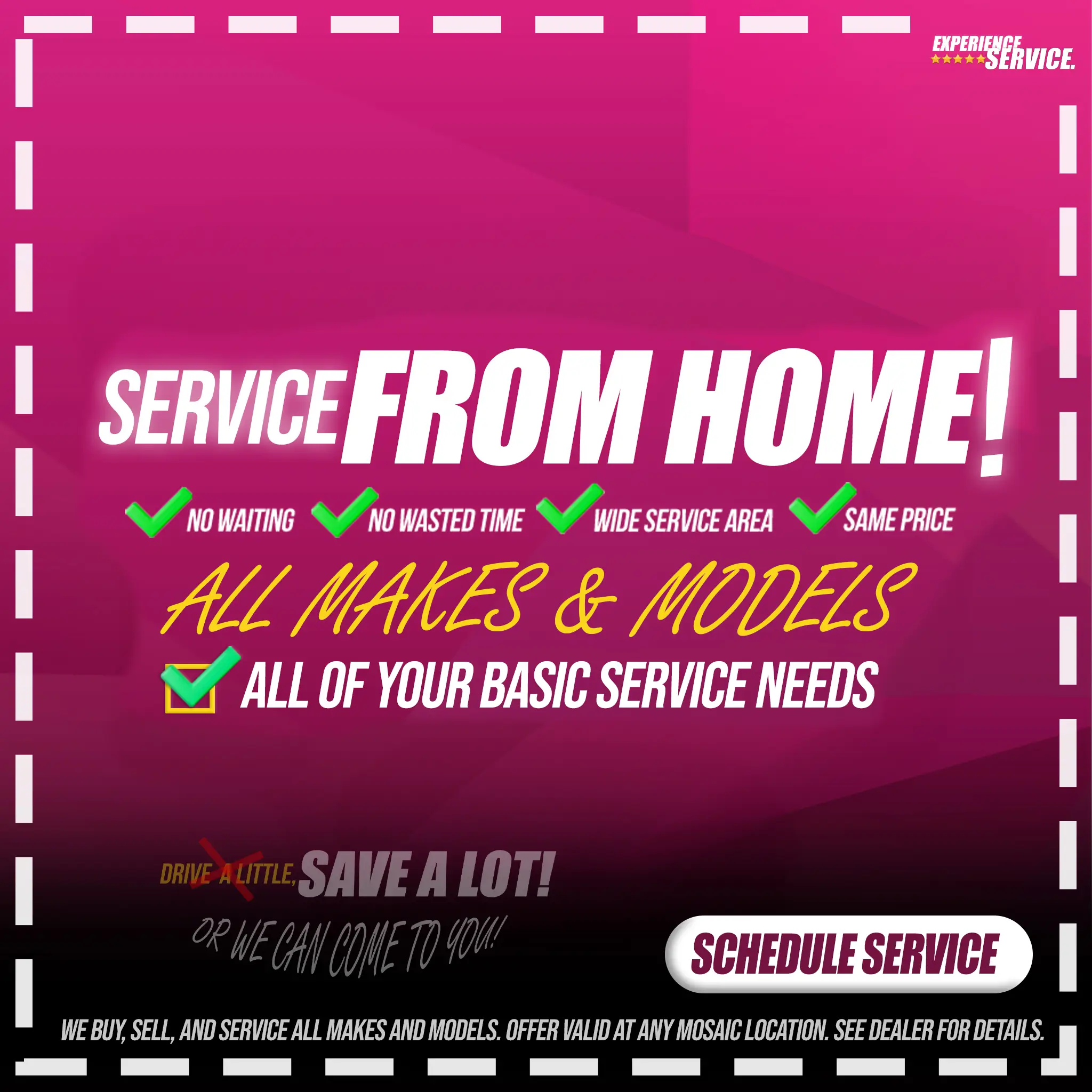 Coupon for Service From Home 