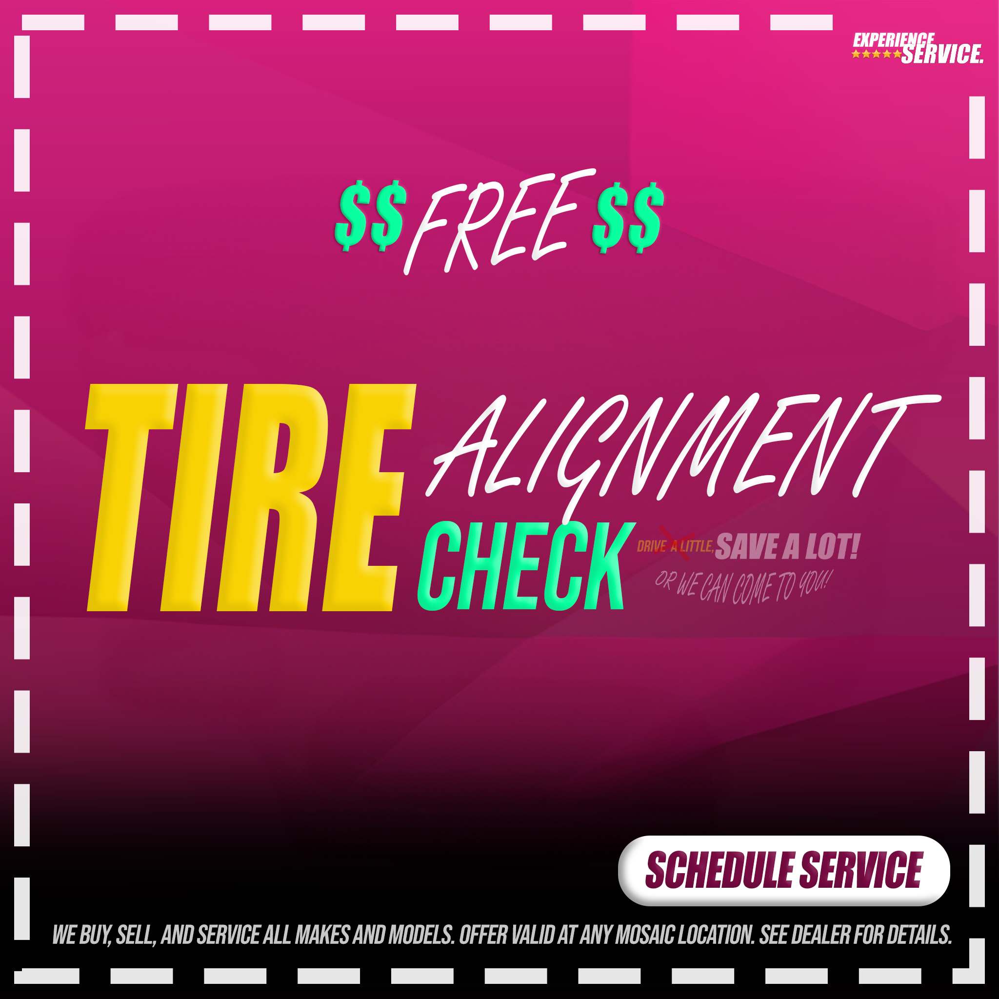 Coupon for Tire Alignment Check 
