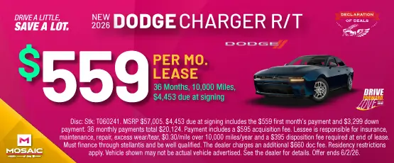 Special offer on 2026 Dodge Charger 2026 DODGE CHARGER R/T