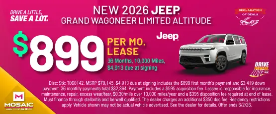 Special offer on 2026 Jeep Grand Wagoneer L Jeep Grand Wagoneer Limited Altitude