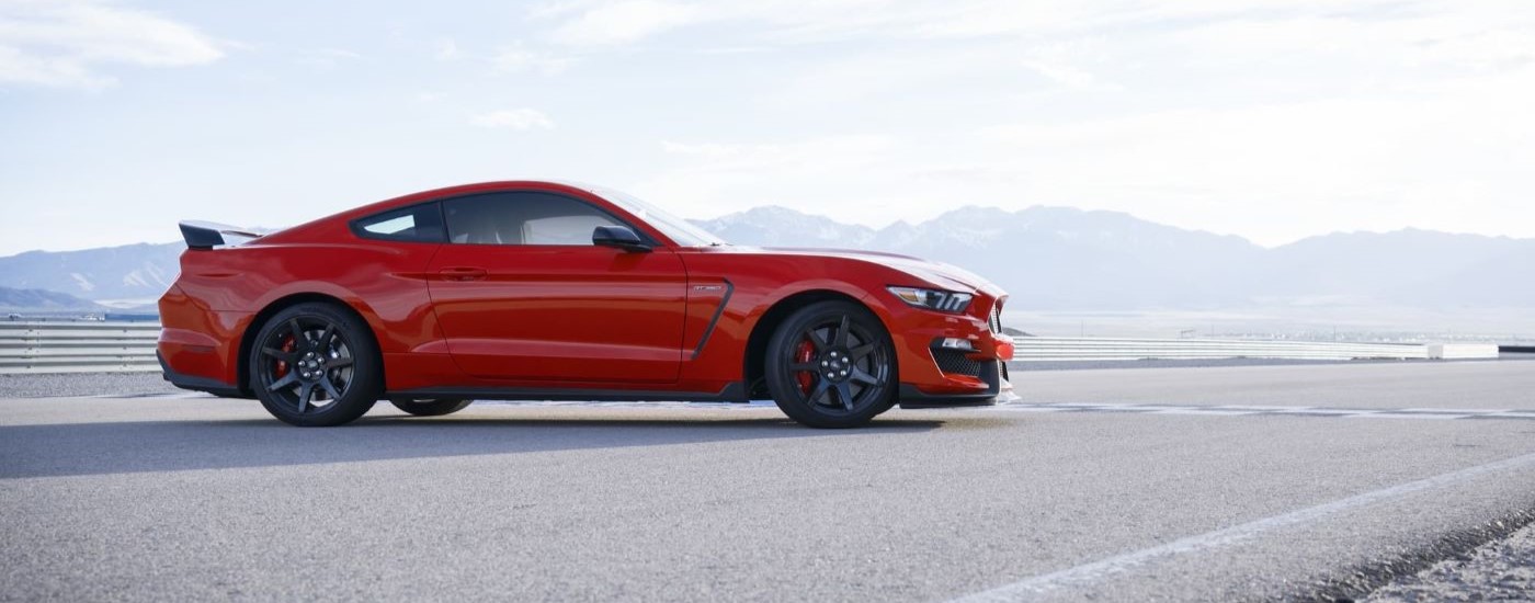 Red 2020 Ford Mustang GT350 parked at an angle