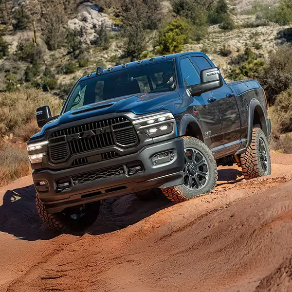 2025 Ram 2500 parked on a rocky hill