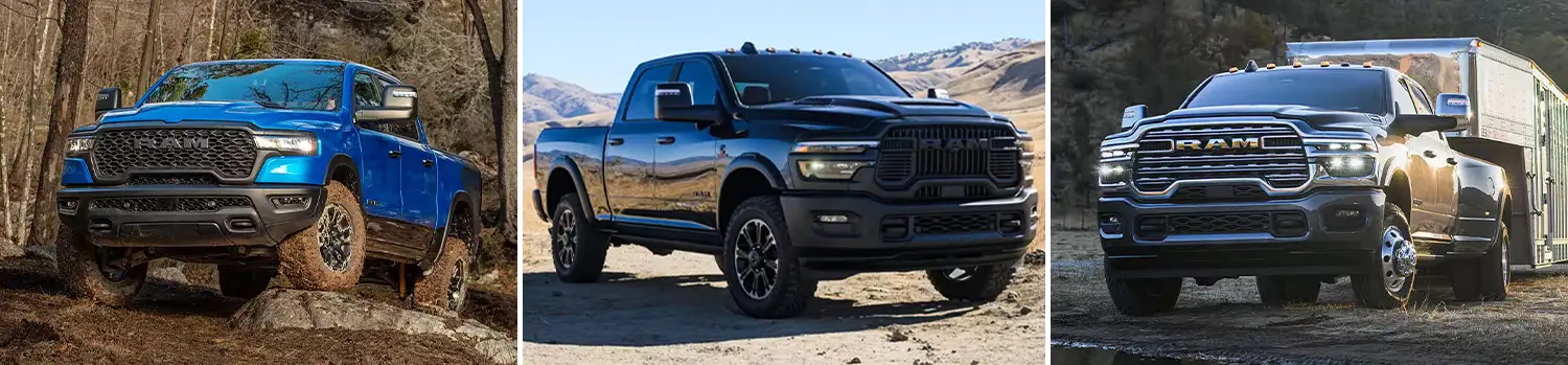 2025 Ram Truck Collage: 1500, 2500, 3500
