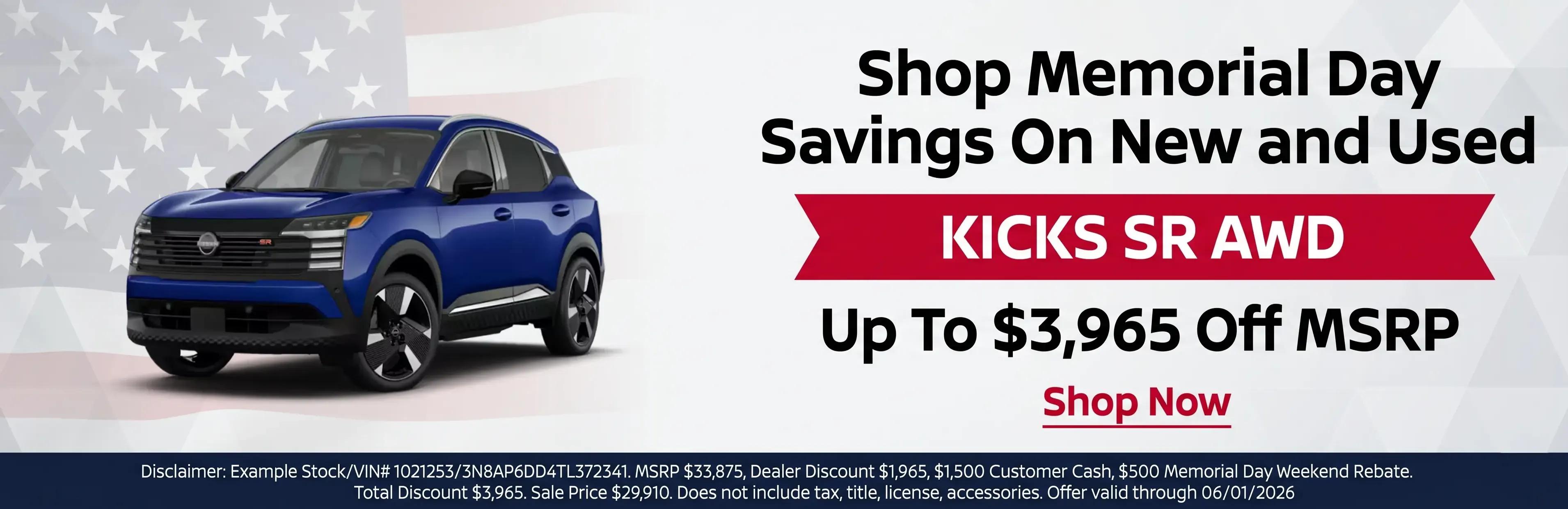 Shop Memorial Day Saving On New and Used Kicks SR AWD