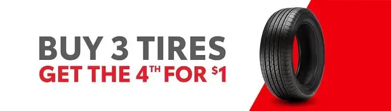 Coupon for Buy 3 Tires, Get the 4th for $1! 