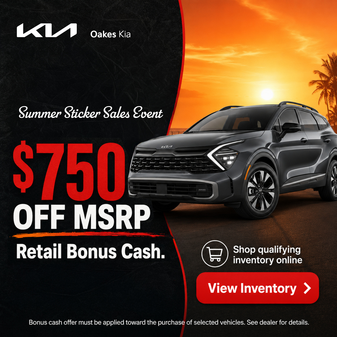 Special offer on    Oakes Kia Summer Sticker Sales Event