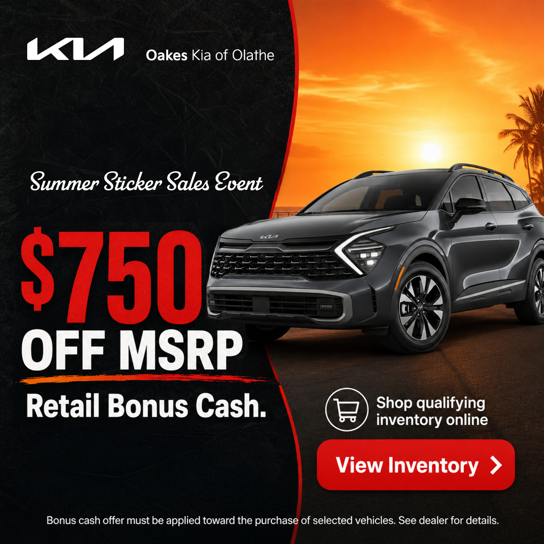 Special offer on    Oakes Kia Olathe Summer Sticker Sales Event
