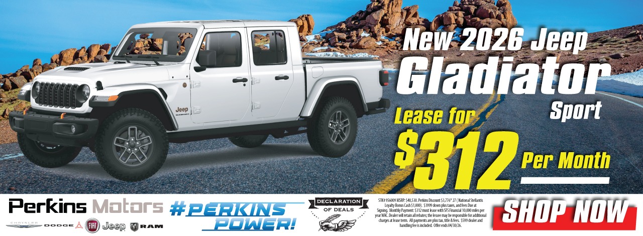 New 2026 Jeep Gladiator Lease for 312 a month