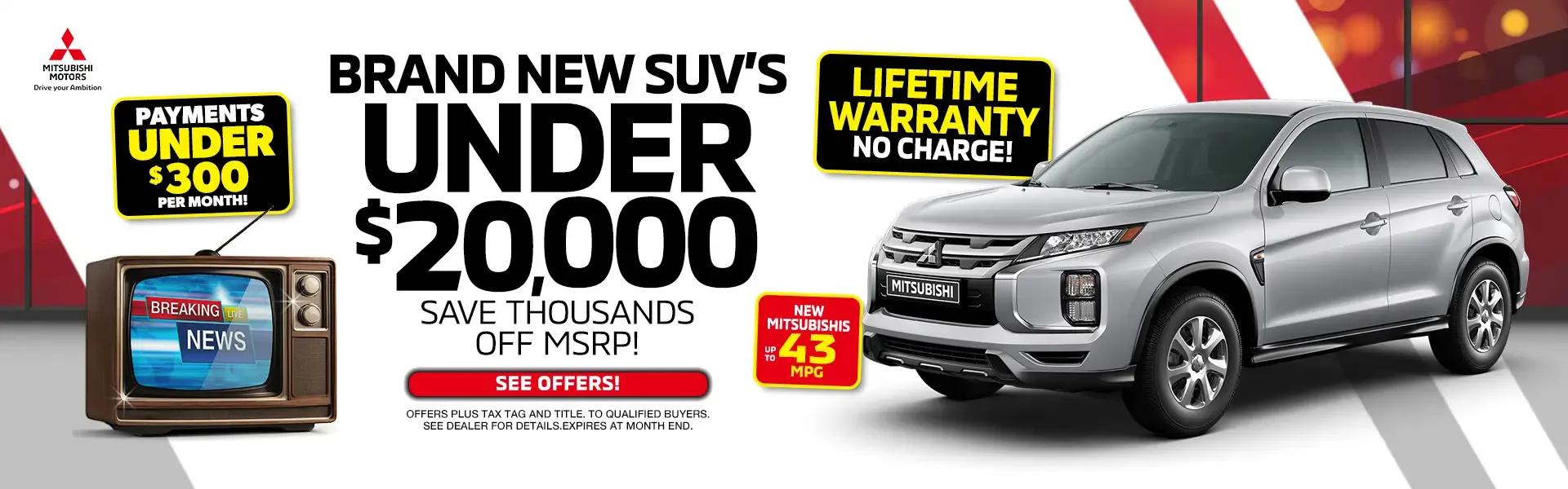 Brand New Mitsubishi SUVs Under 20K