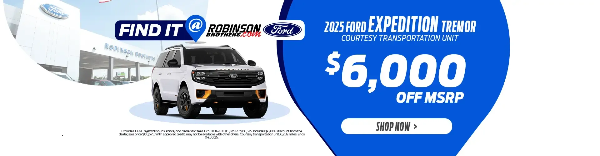 Ford Expedition Tremor $6,000 Off MSRP