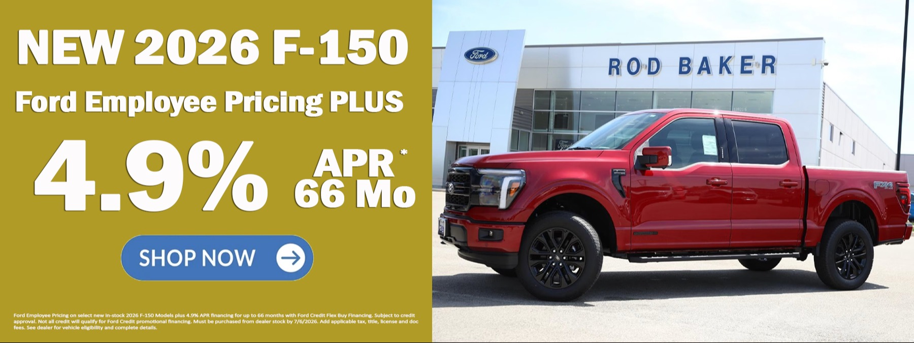 4.9% APR for 66 Months on New 2026 F-150