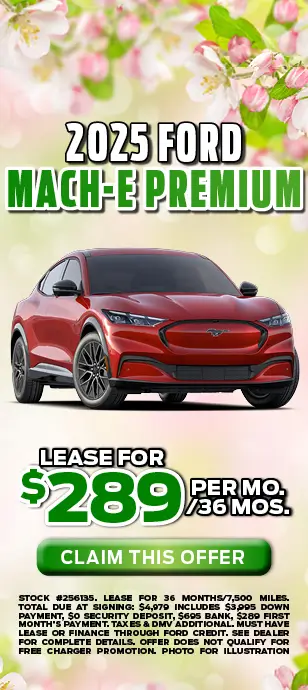 2025 Ford Mustang Mach-E Premium: $289 per month for 36 months at Sayville Ford