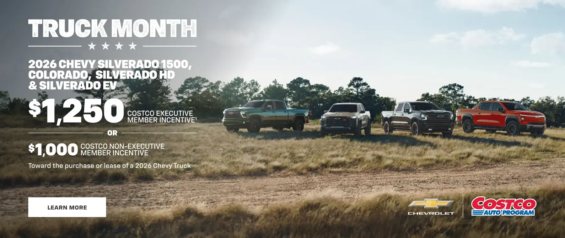 Chevrolet Truck Month 2026 Silverado and Colorado with Costco member incentive up to $1,250