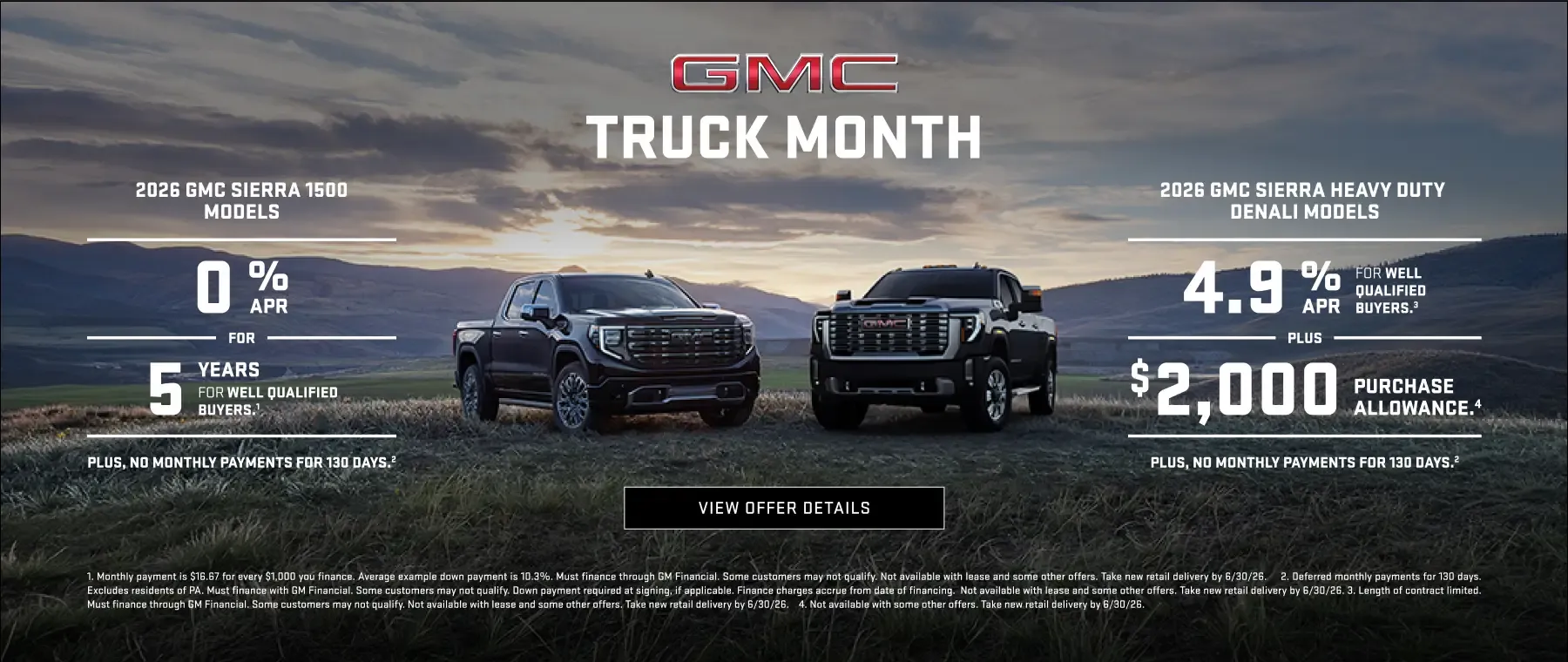 New 2026 GMC Sierra Model Specials