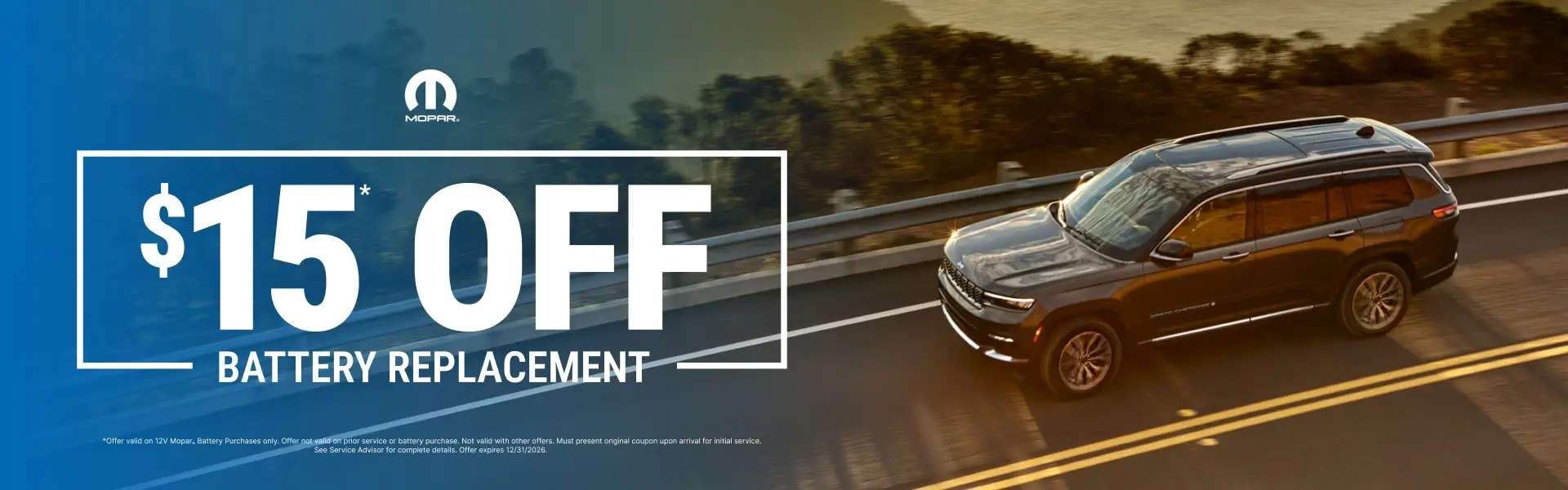 Coupon for $15 OFF BATTERY REPLACEMENT