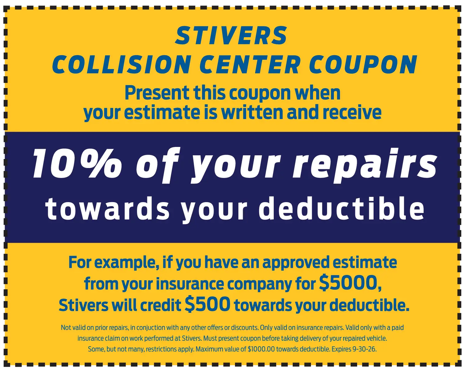 Stivers Collision Center Coupon