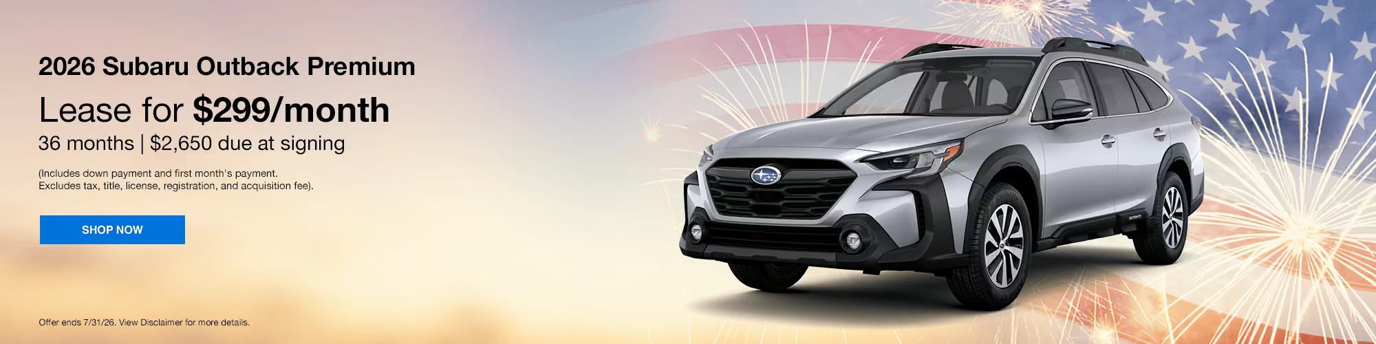 2026 Subaru Outback Premium Lease for $299 a Month