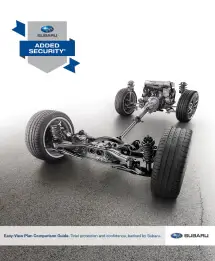 Front cover of the Subaru Added Security brochure for easy-view plan comparison