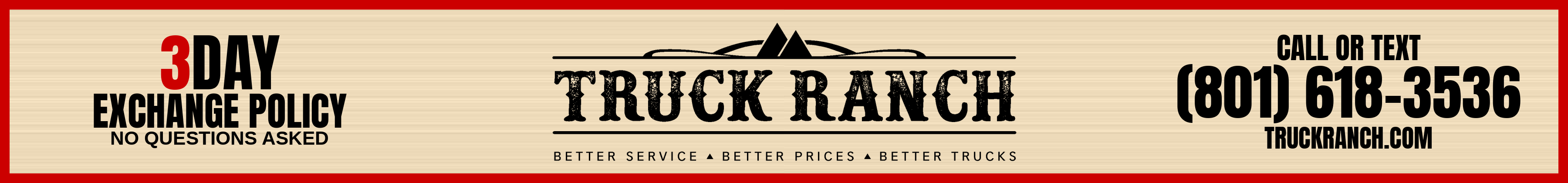 truck ranch 3 day exchange policy
