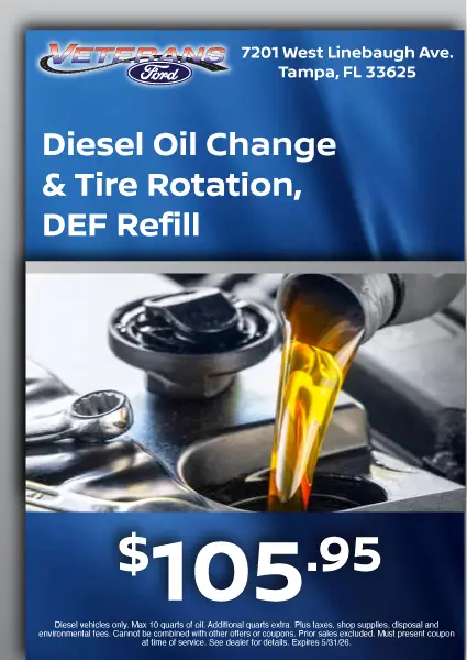 Coupon for Diesel Oil Change & Tire Rotation, DEF Refill 