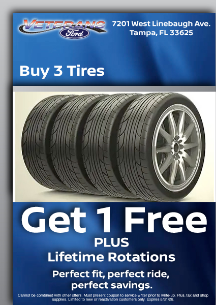 Coupon for Buy 3 Tires Get 1 Free 
