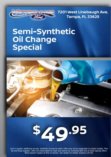 Coupon for Semi-Synthetic Oil Change Special 