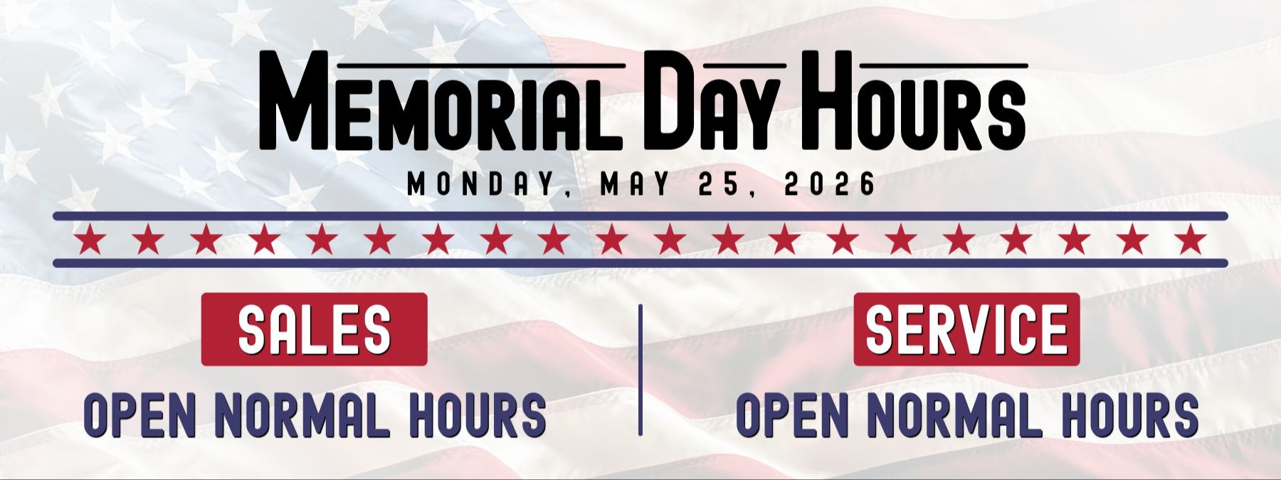 Memorial Day Hours