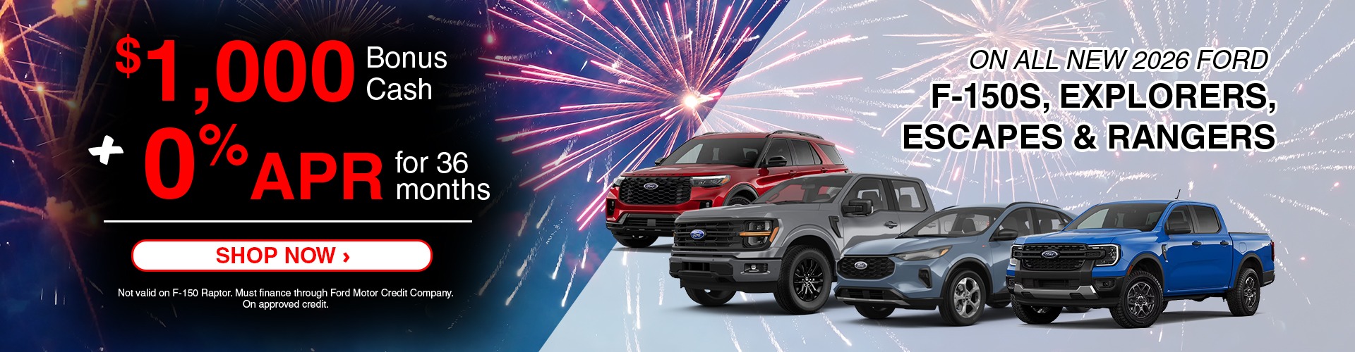 $1,000 Bonus Cash + 0% APR for 36 months