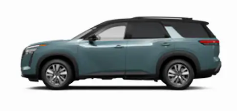 Black Nissan Pathfinder Platinum for sale or lease at Wolfchase Nissan in Bartlett TN.