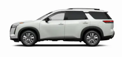 White Nissan Pathfinder SL for sale or lease at Wolfchase Nissan in Bartlett TN.