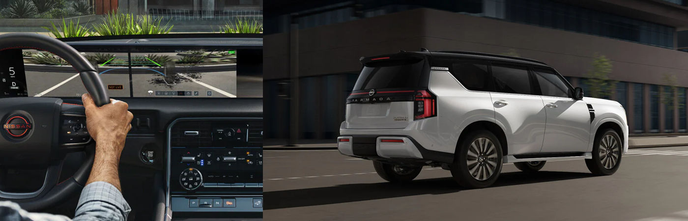 Some of the numerous safety features found on the vast selection of Nissan Armadas here at Wolfchase Nissan in Bartlett.
